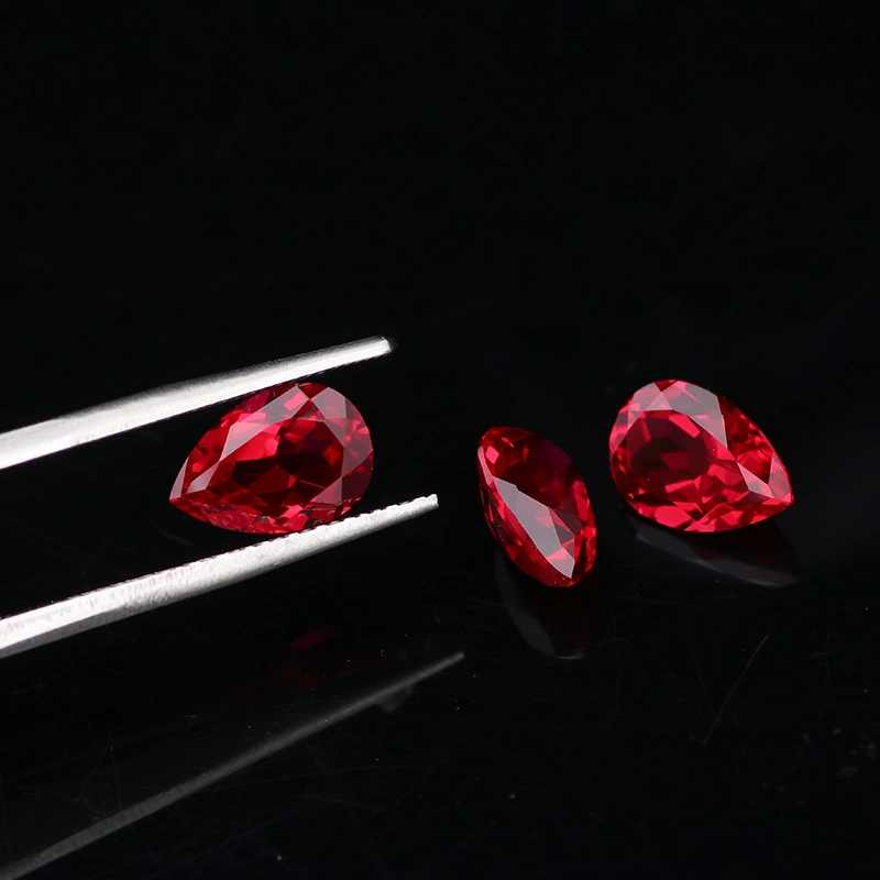 Provence Jewelry High Quality Synthetic Pear Cut Ruby Artificial Ruby Gemstone for Making Jewelry