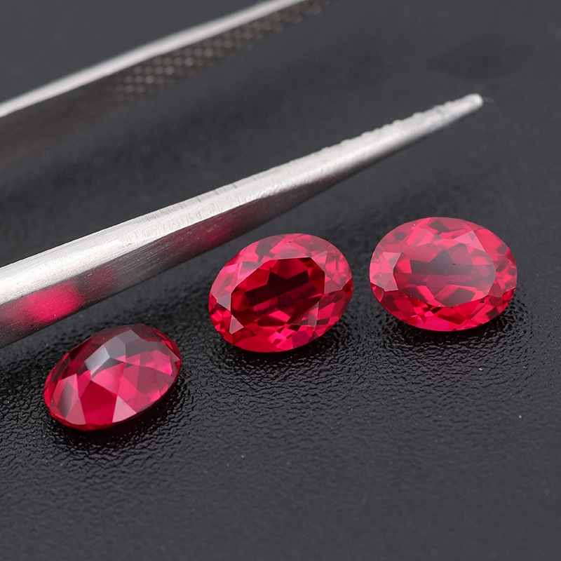 Ruby Red Color Grc Certificate Created Oval Loose Gemstone Lab Grown Royal Ruby Sapphire Price Per Carat for Jewelry Ring