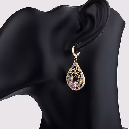 Moda banhado a ouro 18K fantasia anel de imitação pulseira charme jóias com brinco, pingente, colar conjuntos de jóias para mulheres